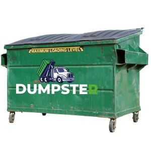 Yard Dumpster Green Trash Dumpster